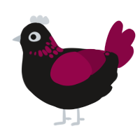 (unnamed), a sable and maroon chicken with a neck-speckle pattern