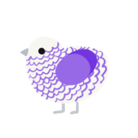 (unnamed), a white and blurple chicken with a lace pattern