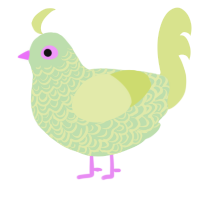 Elaine, a gluppy and lemon chicken with a double-lace pattern