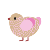 (unnamed), a beige and pink chicken with a lace pattern