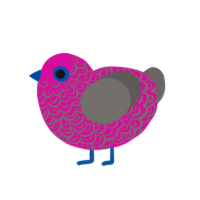 (unnamed), a fuchsia and grey chicken with a double-lace pattern