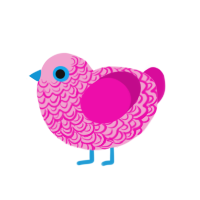 (unnamed), a pink and fuchsia chicken with a double-lace pattern