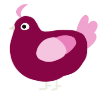 Raspberry Pink, a maroon and pink chicken