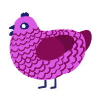 Pourlp, a orchid and wine chicken with a lace pattern