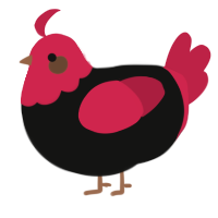 (unnamed), a black and crimson chicken with a head pattern