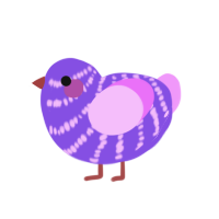 (unnamed), a blurple and lavender chicken with a bar pattern