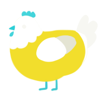 Twinkie, a yellow and white chicken with a head pattern