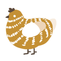 (unnamed), a gold and cream chicken with a bar pattern