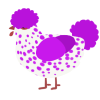 (unnamed), a white and amethyst chicken with a speckle pattern