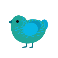 (unnamed), a turquoise and cerulean chicken with a half-lace pattern