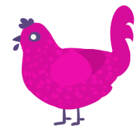 (unnamed), a fuchsia chicken with a speckle pattern