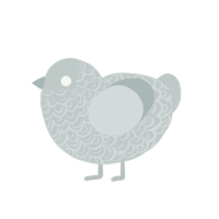 (unnamed), a silver chicken with a double-lace pattern