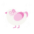 Peony, a white and pink chicken with a neck-speckle pattern