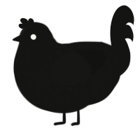 Event Horizon, a black chicken with a speckle pattern