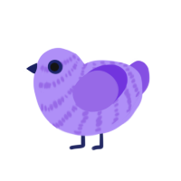 (unnamed), a lilac and blurple chicken with a bar pattern