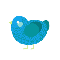 (unnamed), a sky and teal chicken with a double-lace pattern