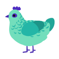 Gay Bar, a mint and turquoise chicken with a half-lace pattern