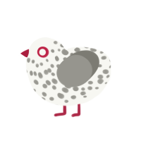 (unnamed), a white and ash chicken with a speckle pattern