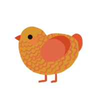 Nandos, a orange and vermilion chicken with a lace pattern