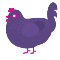 Sludge, a overcast chicken with a half-lace pattern