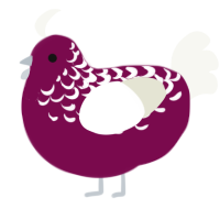 Merlot Jr, a wine and white chicken with a half-lace pattern