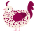 Cranberry Cookie, a cream and maroon chicken with a speckle pattern