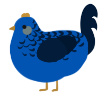 (unnamed), a ultramarine and tumblr chicken with a half-lace pattern