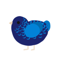 Frosted Cookie, a navy and sapphire chicken with a half-lace pattern