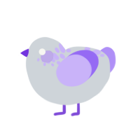 grimoire, a mist and lilac chicken with a neck-speckle pattern