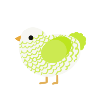 (unnamed), a white and lime chicken with a lace pattern