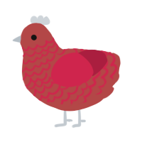 (unnamed), a red and crimson chicken with a lace pattern