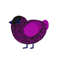 (unnamed), a sable and plum chicken with a double-lace pattern