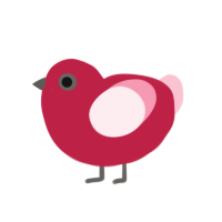 Valentine, a crimson and rose chicken