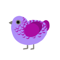 Manic Pixie Daydream, a lilac and plum chicken with a half-lace pattern