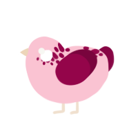 桃色, a rose and maroon chicken with a neck-speckle pattern