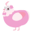 peach, a pink and rose chicken with a head pattern