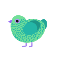 refreshment jr, a spring and turquoise chicken with a lace pattern