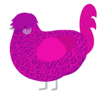 (unnamed), a plum and fuchsia chicken with a double-lace pattern