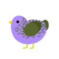 Violent, a lilac and olive chicken with a half-lace pattern