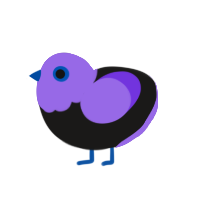 me, a sable and blurple chicken with a head pattern