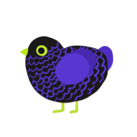 Arcade Carpet, a sable and indigo chicken with a lace pattern