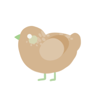 Sad Beige Baby, a beige chicken with a neck-speckle pattern