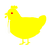 hilighterer, a yellow chicken with a neck-speckle pattern