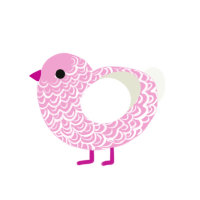 (unnamed), a pink and white chicken with a double-lace pattern