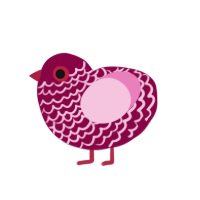 (unnamed), a maroon and pink chicken with a lace pattern