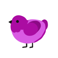 plum, a orchid and plum chicken with a head pattern