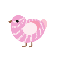 Pinkie, a pink and rose chicken with a bar pattern