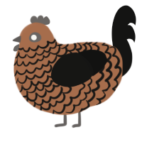 Autumn, a brown and black chicken with a lace pattern