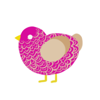 Strawberry Lemonade, a fuchsia and beige chicken with a double-lace pattern