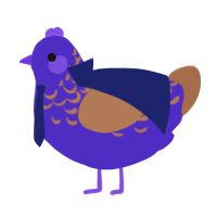 Autumn, a indigo and brown chicken with a half-lace pattern